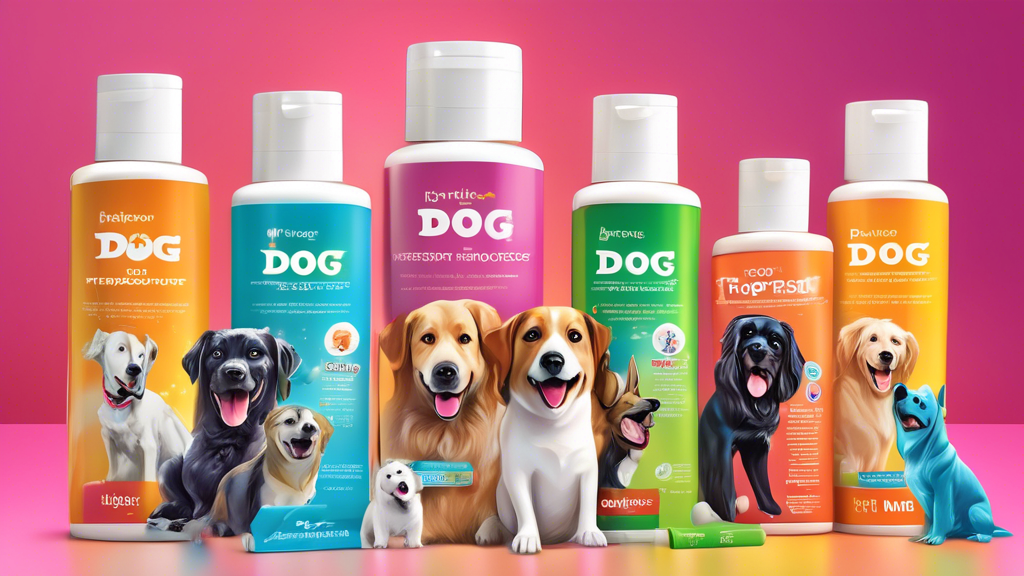 Create an image showcasing a variety of top-rated dog toothpaste products displayed on an Amazon webpage. Include vibrant, pet-friendly packaging, positive customer reviews, and an assortment of flavo