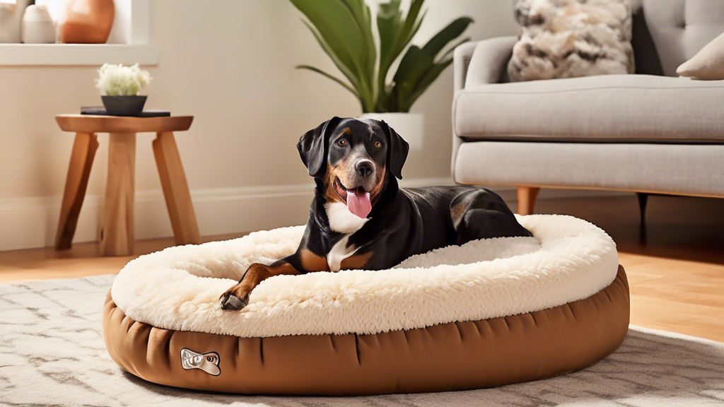 Create an image showcasing a variety of top comfortable dog beds available at Petco. Include various styles and sizes, such as orthopedic memory foam, cozy donut-shaped beds, and plush cave beds. Show